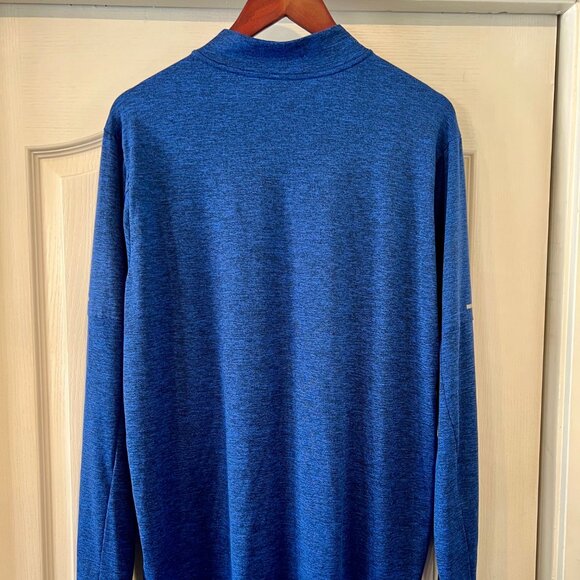 Nike Running Dri-Fit 1/4 Zip Pullover, Blue, Men's Large, Thumbholes - Picture 3 of 3